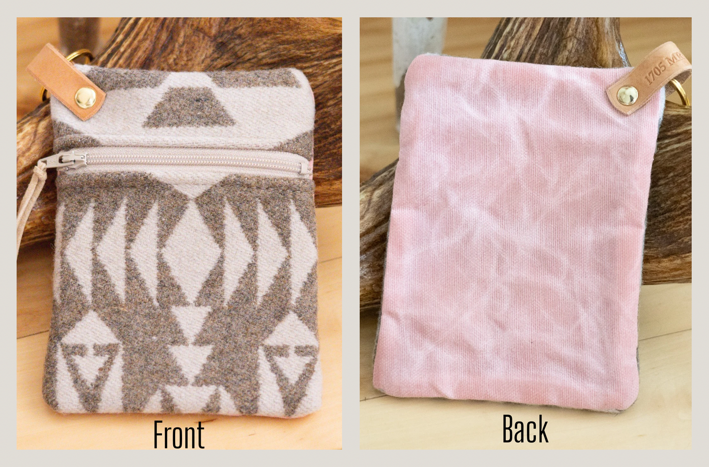 Handmade Wool Zippered Coin Purse: Southwestern Style