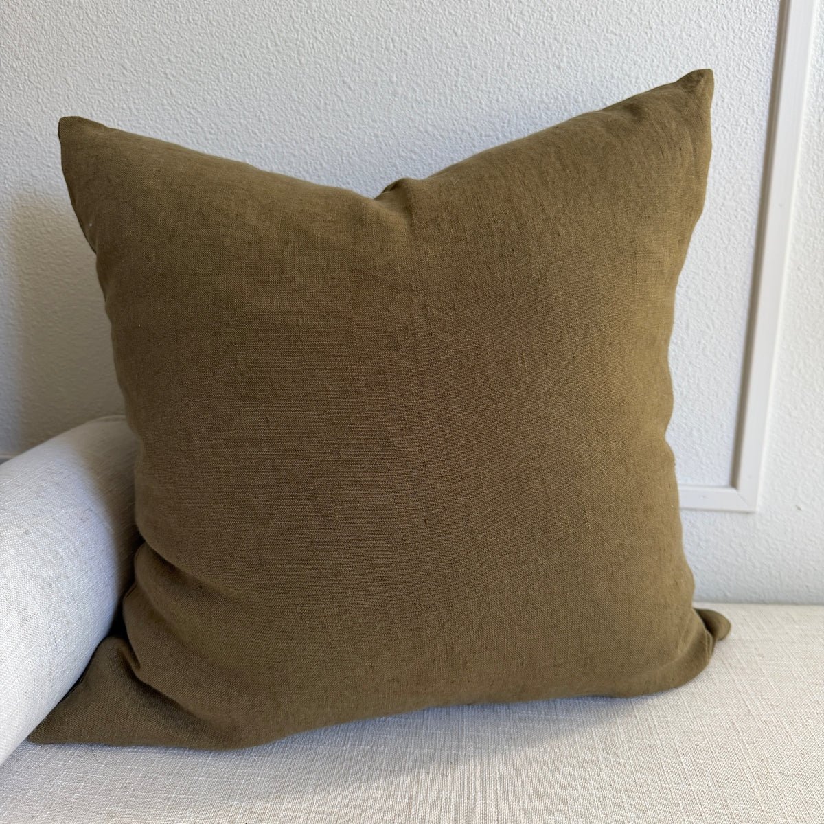 Martini Olive 100% Linen Pillow Cover – 18"