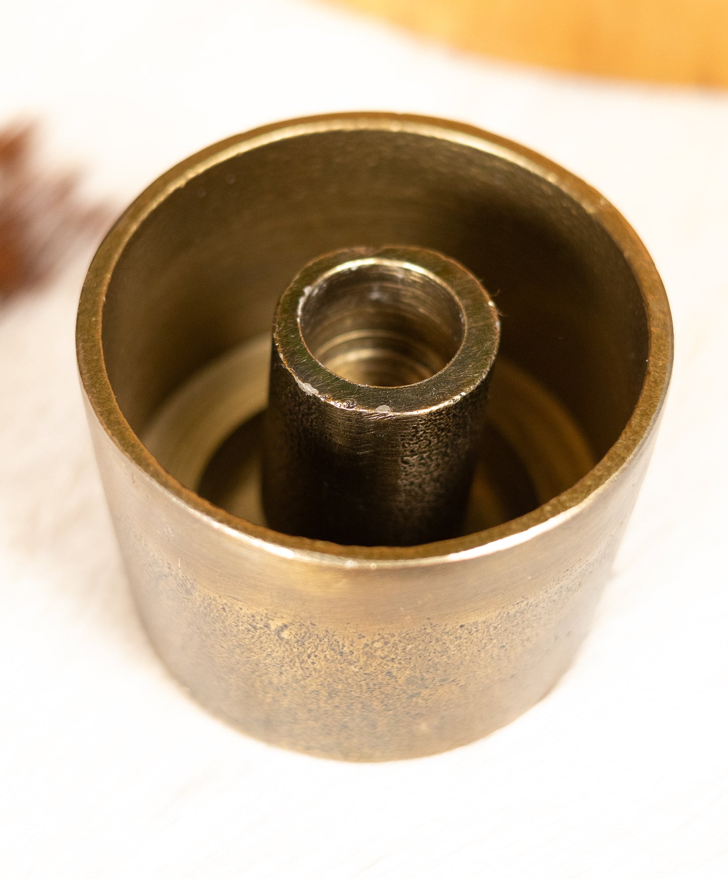 Textured Brass Taper Candle Holders – Vintage-Inspired