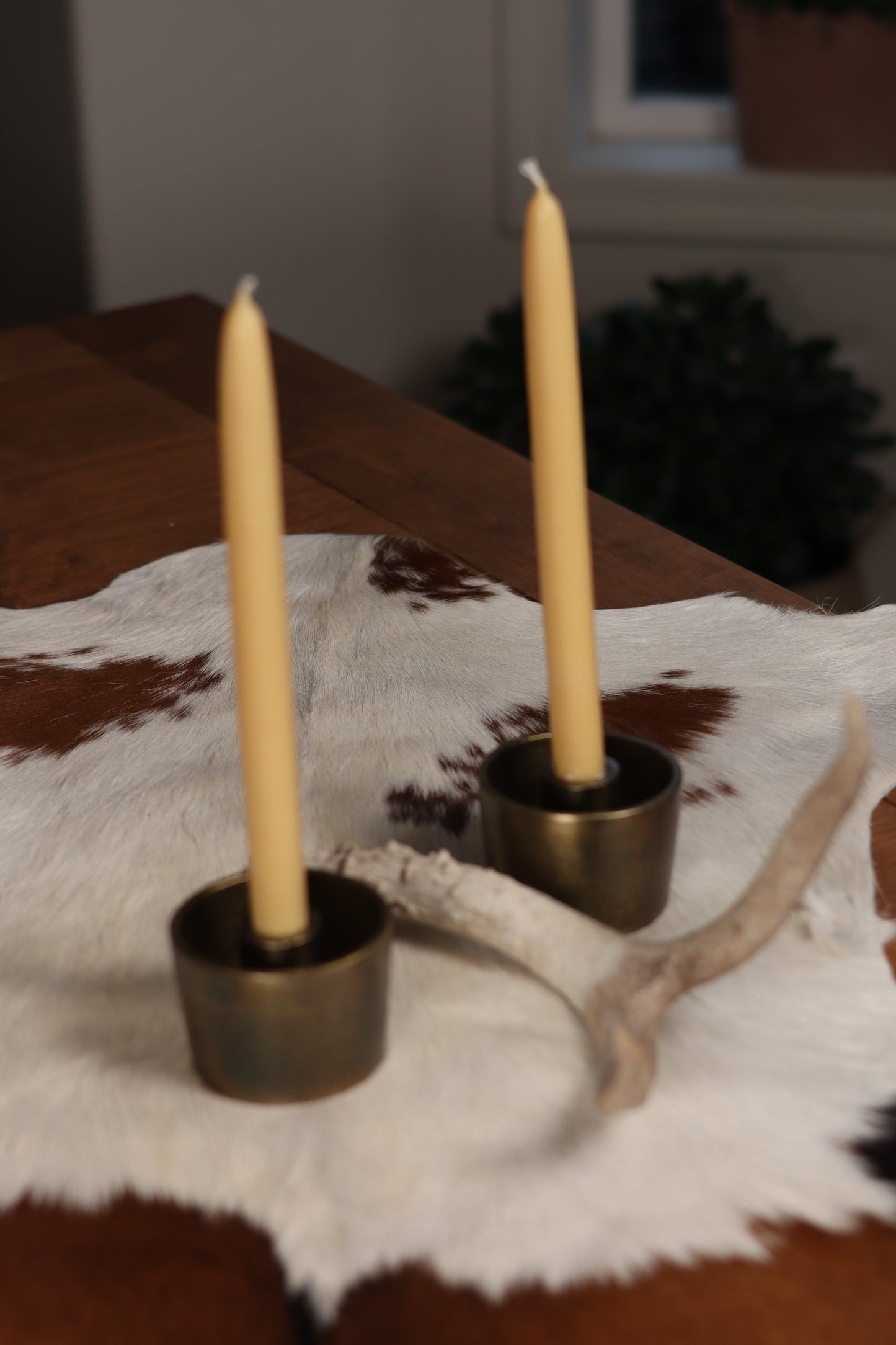 Textured Brass Taper Candle Holders – Vintage-Inspired
