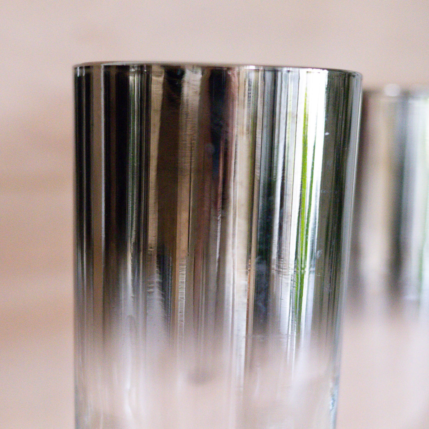 Set of metallic cylindrical objects on a neutral background