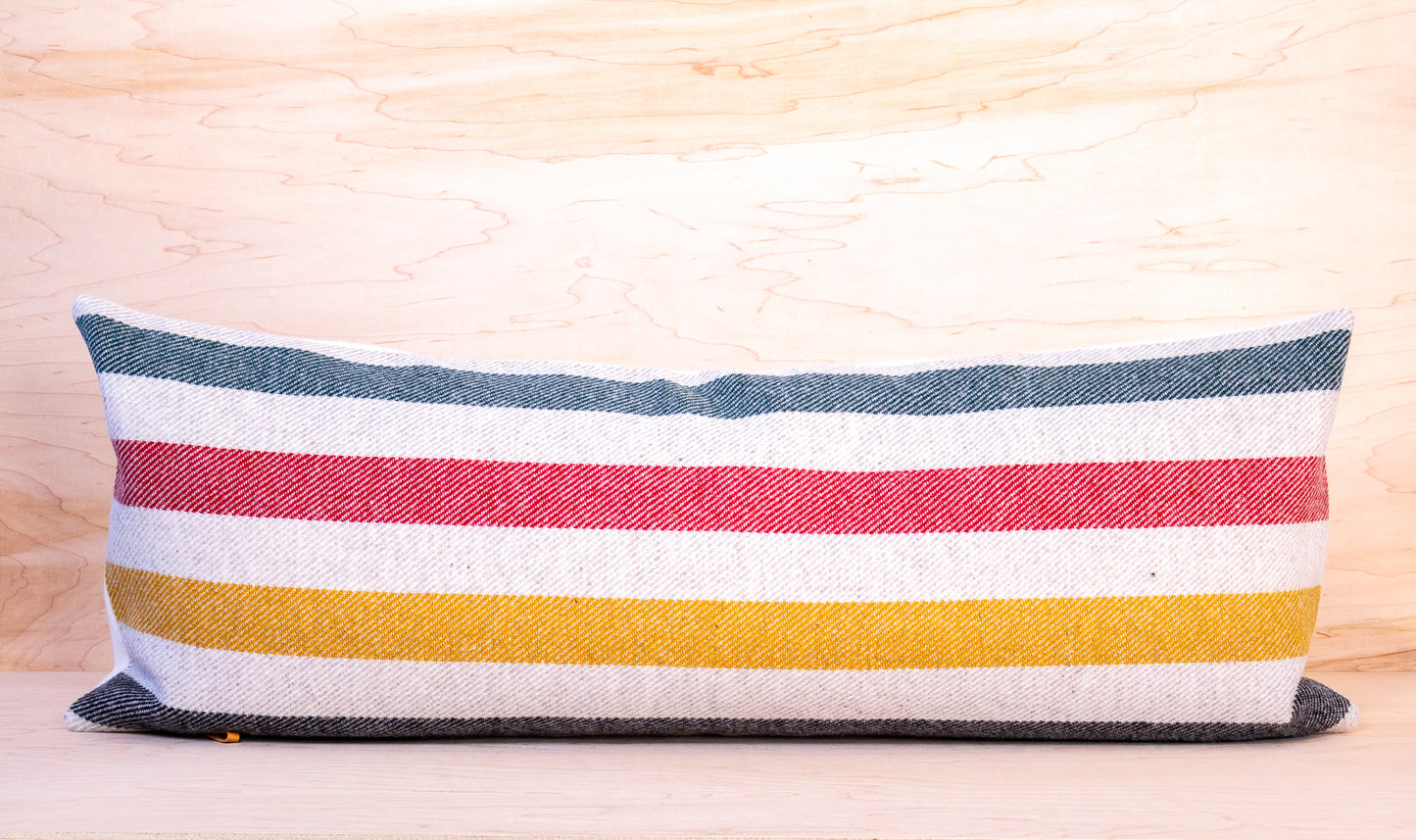 Glacier National Park White Long Lumbar Pillow Cover – Final Edition | Retired Eco-Wise Wool