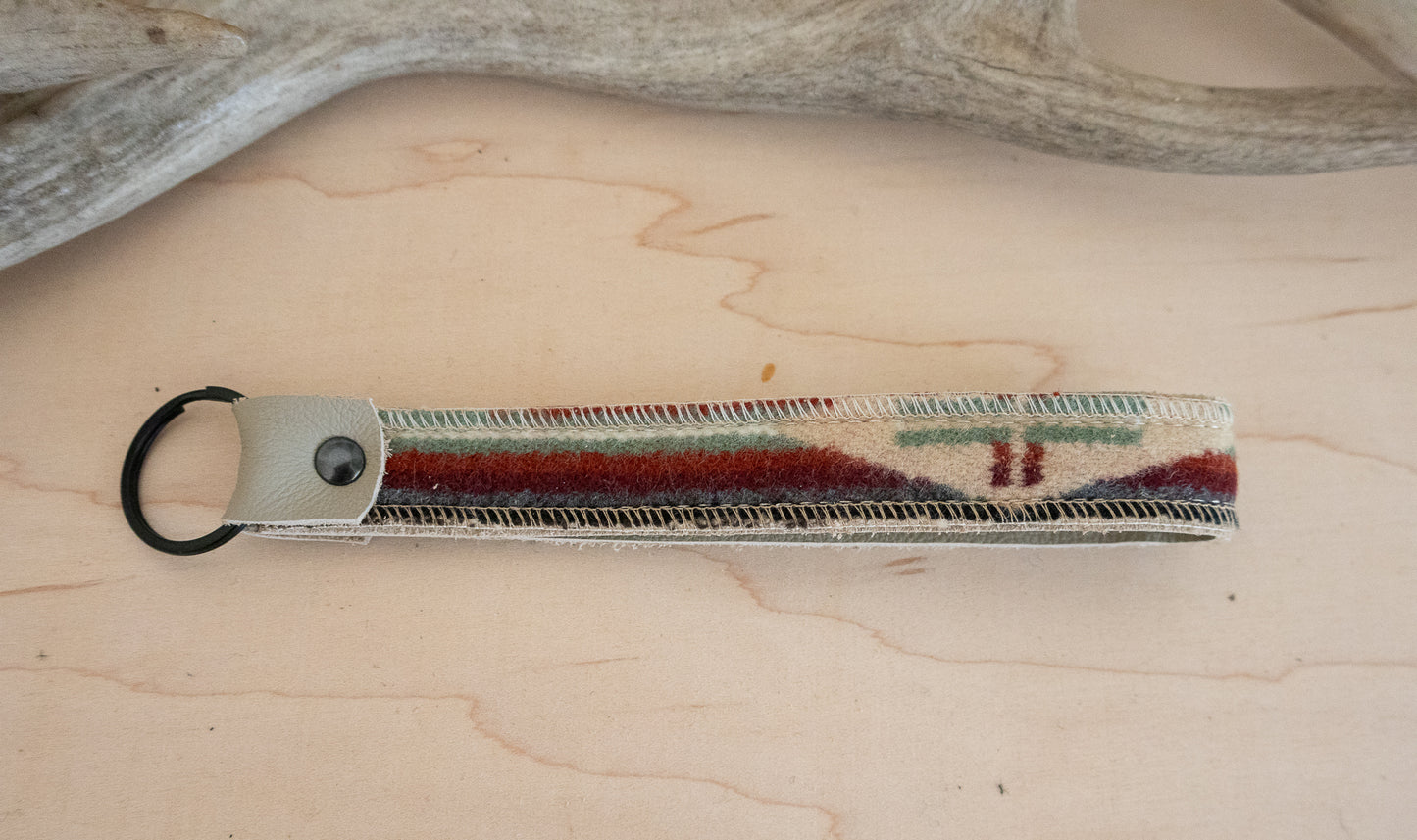 Heritage Wool Key Fob Wristlet – Leather & Southwestern Pattern