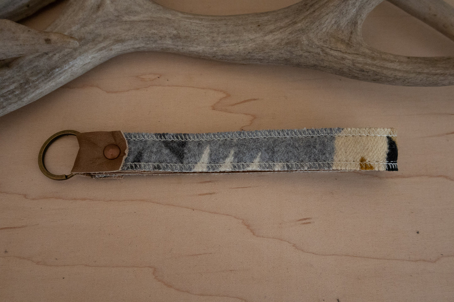 Heritage Wool Key Fob Wristlet – Leather & Southwestern Pattern