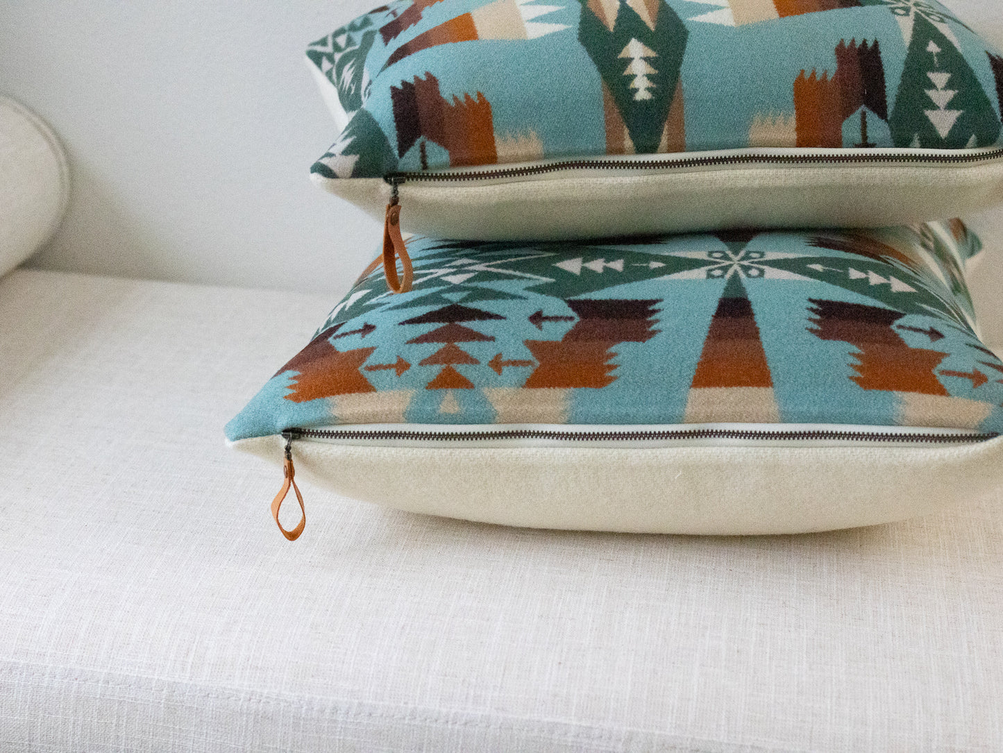 Tucson Aqua Wool Pillow Cover
