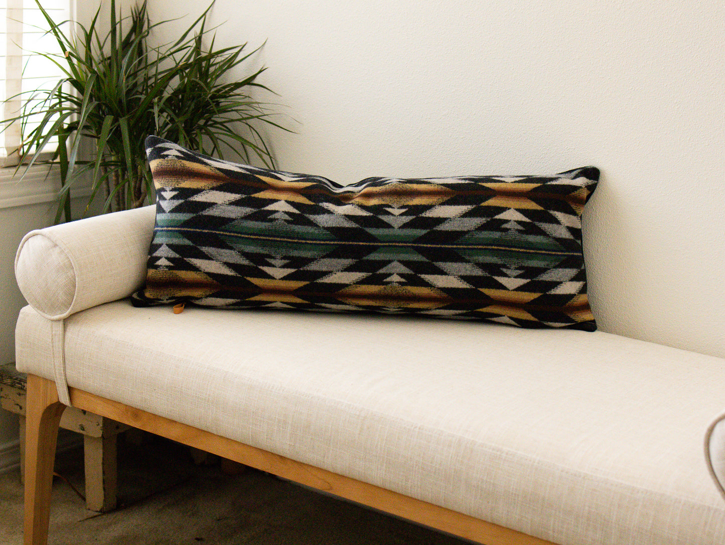 Wyeth Trail Long Lumbar Pillow Cover – Oxford Wool Jacquard, Made to Order