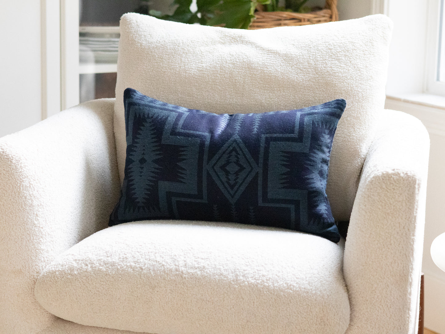 Harding Southwestern Outdoor Pillow Cover — Indigo