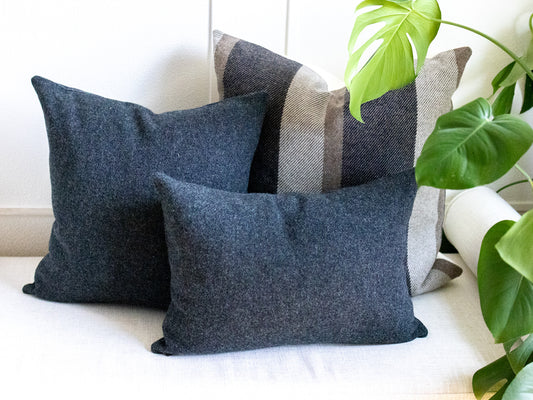 Charcoal Gray Wool Pillow Cover – Washable Eco-Wise Wool Cushion