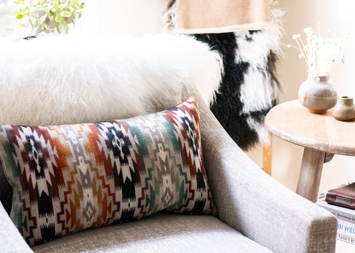 Mesilla Pillow Cover Pair: Southwestern Geometric Wool, 13x23