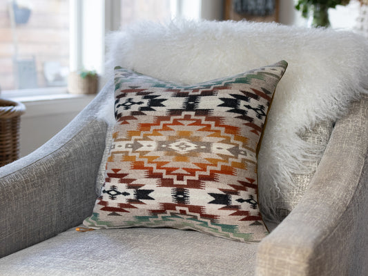 Mesilla Geometric Wool Pillow Cover – Southwestern Throw Accent Pillow