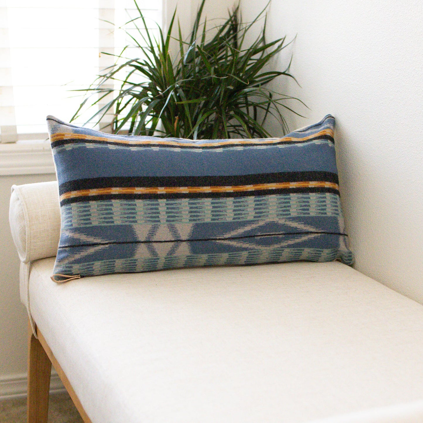 Pacific City Blue Lumbar Wool Pillow Cover – 12x22 | Ready to Ship