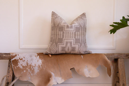 Harding Wool Pillow Cover – Tonal Taupe & Beige Pattern