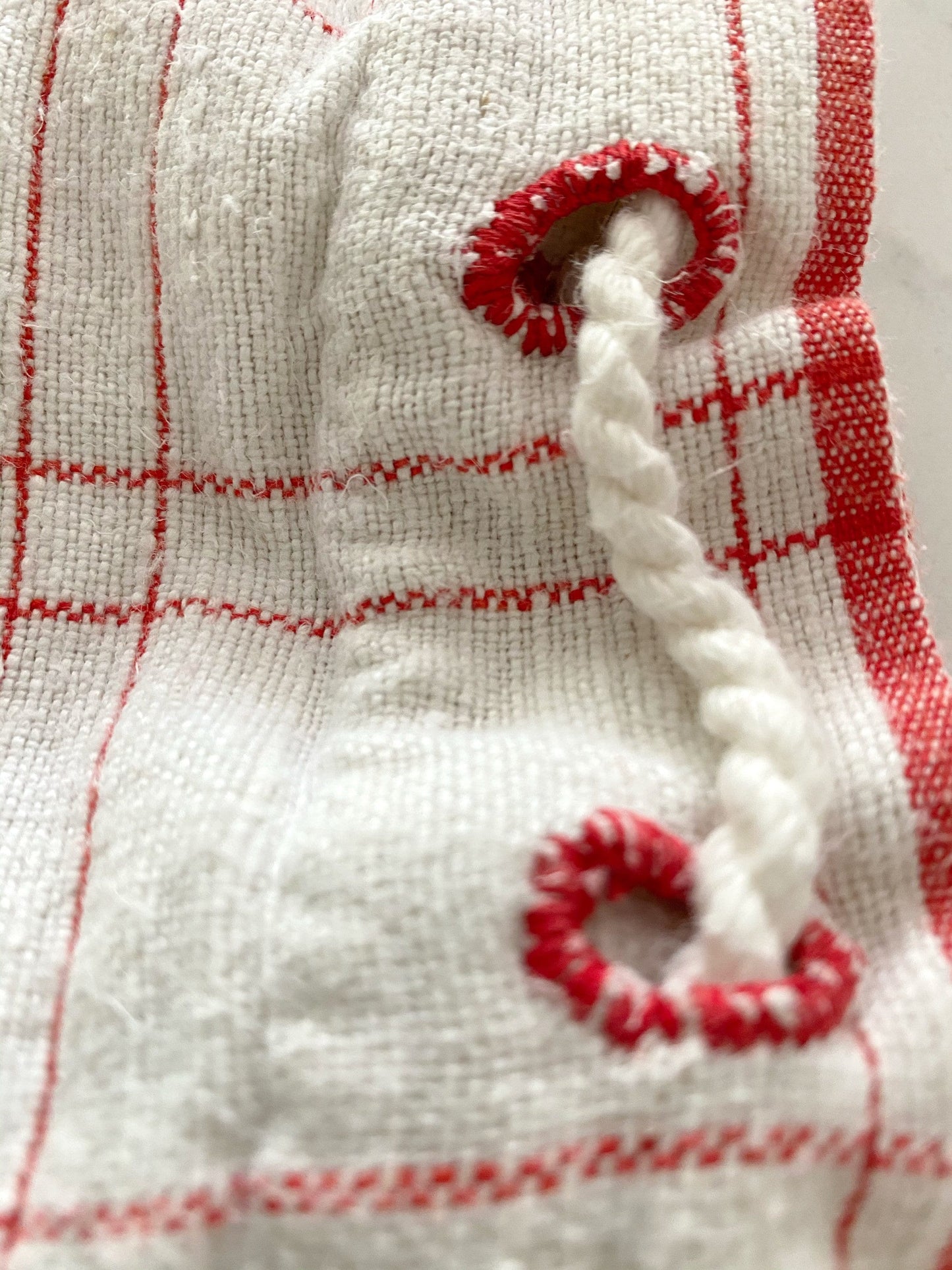 Vintage French Linen Drawstring Bag – One-of-a-Kind, 22"x13"
