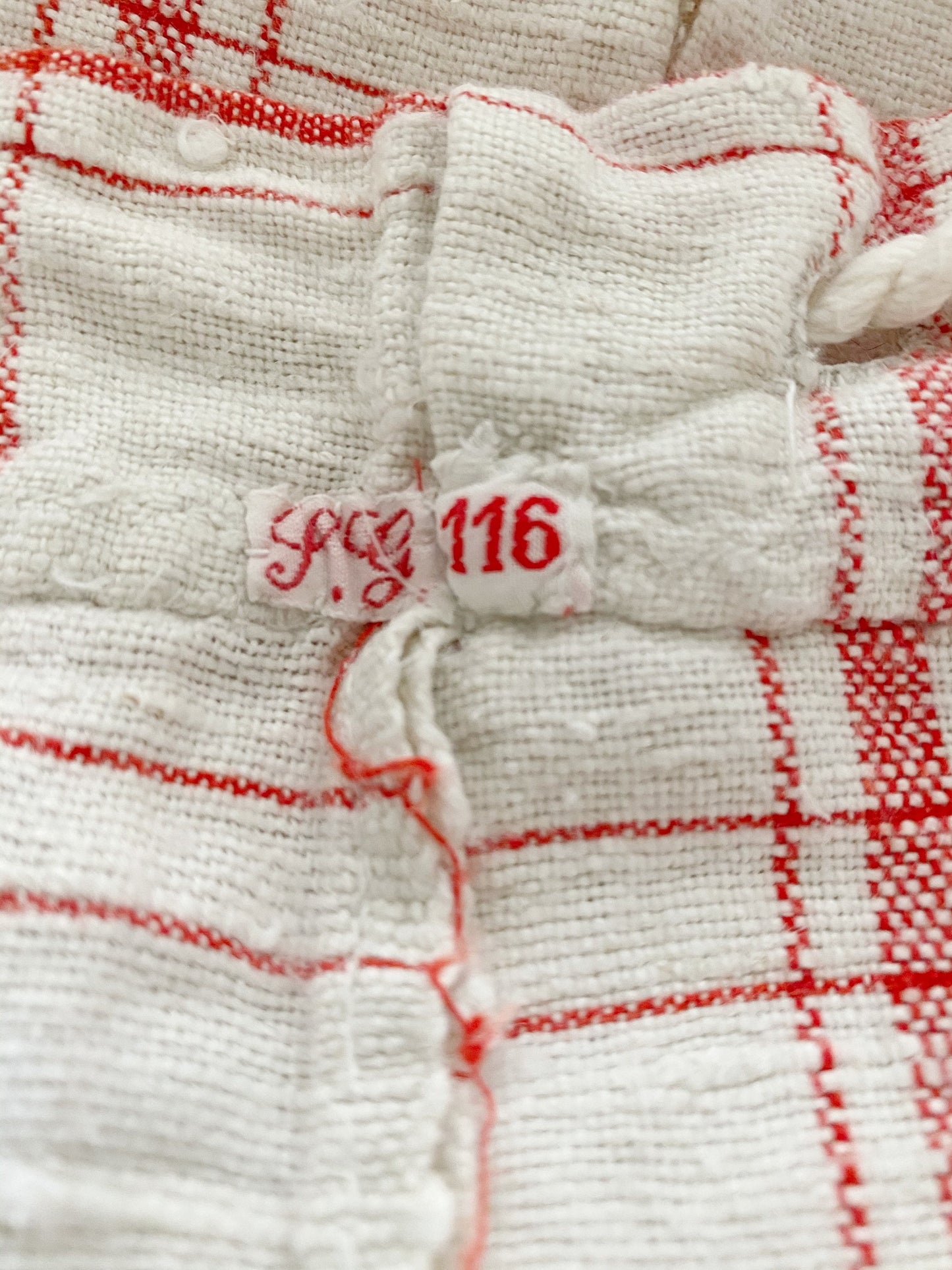 Vintage French Linen Drawstring Bag – One-of-a-Kind, 22"x13"