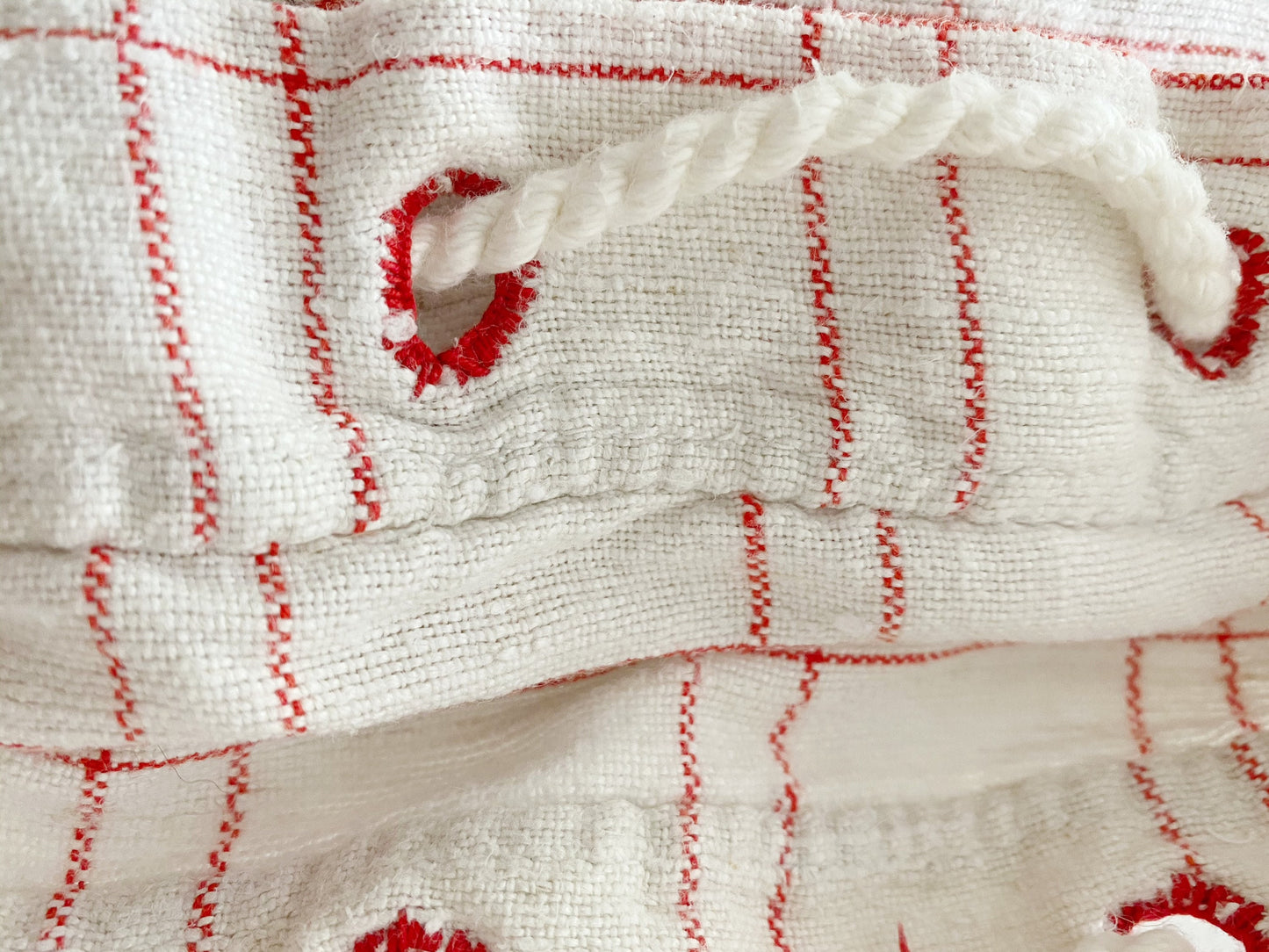 Vintage French Linen Drawstring Bag – One-of-a-Kind, 22"x13"
