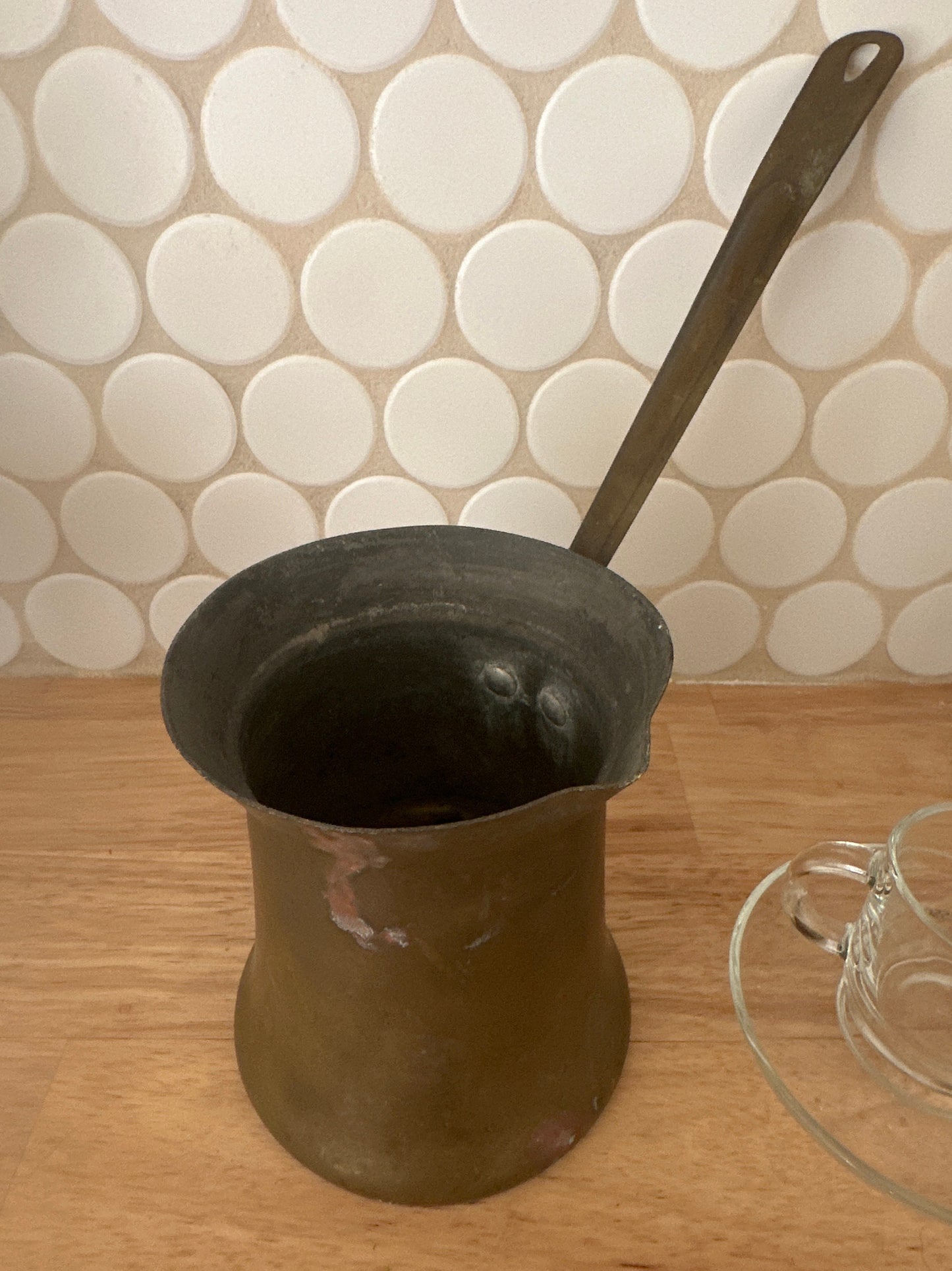 Vintage Turkish Coffee Maker Cezve – Tarnished Brass