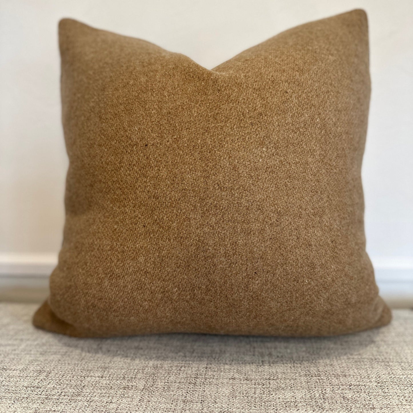 Kate Wool Pillow Cover – Camel Heather, Eco-Wise® Wool
