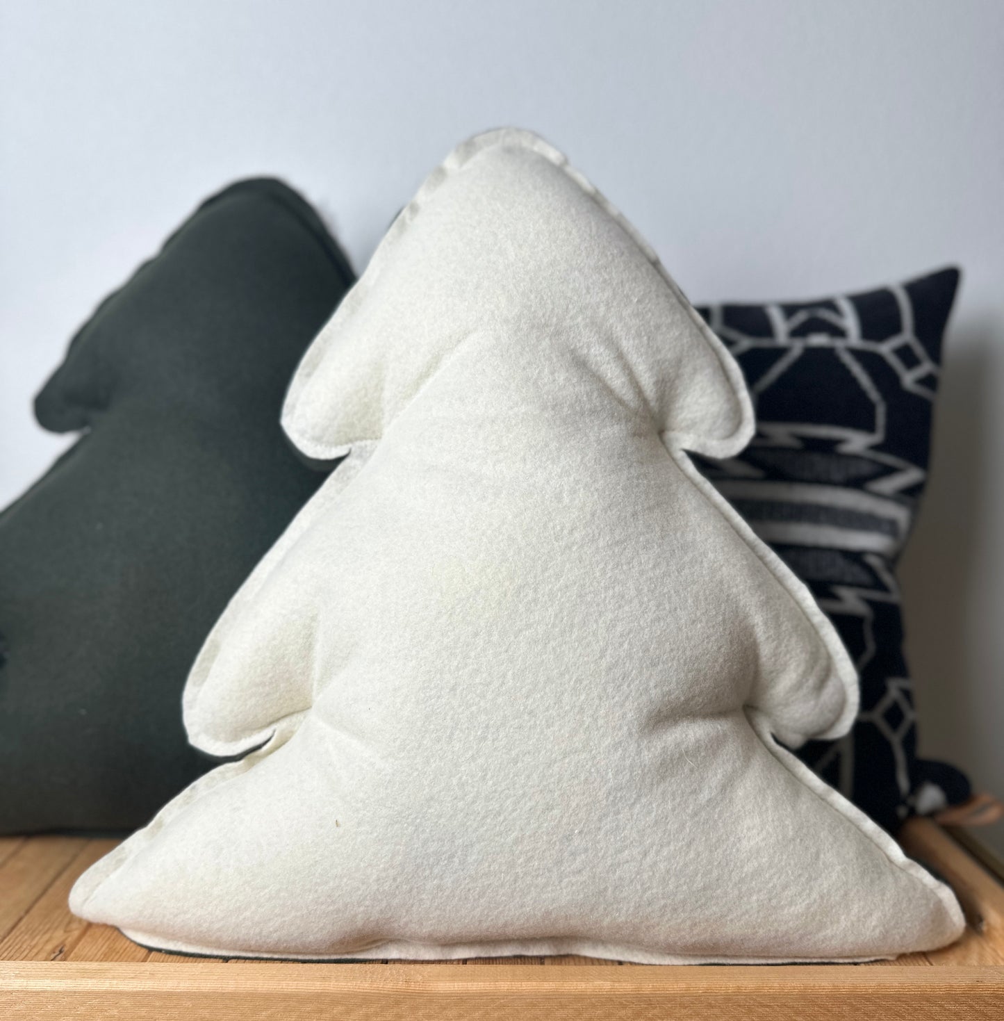 Rain Forest Green Wool Tree Pillow – Ready to Ship Rustic Accent