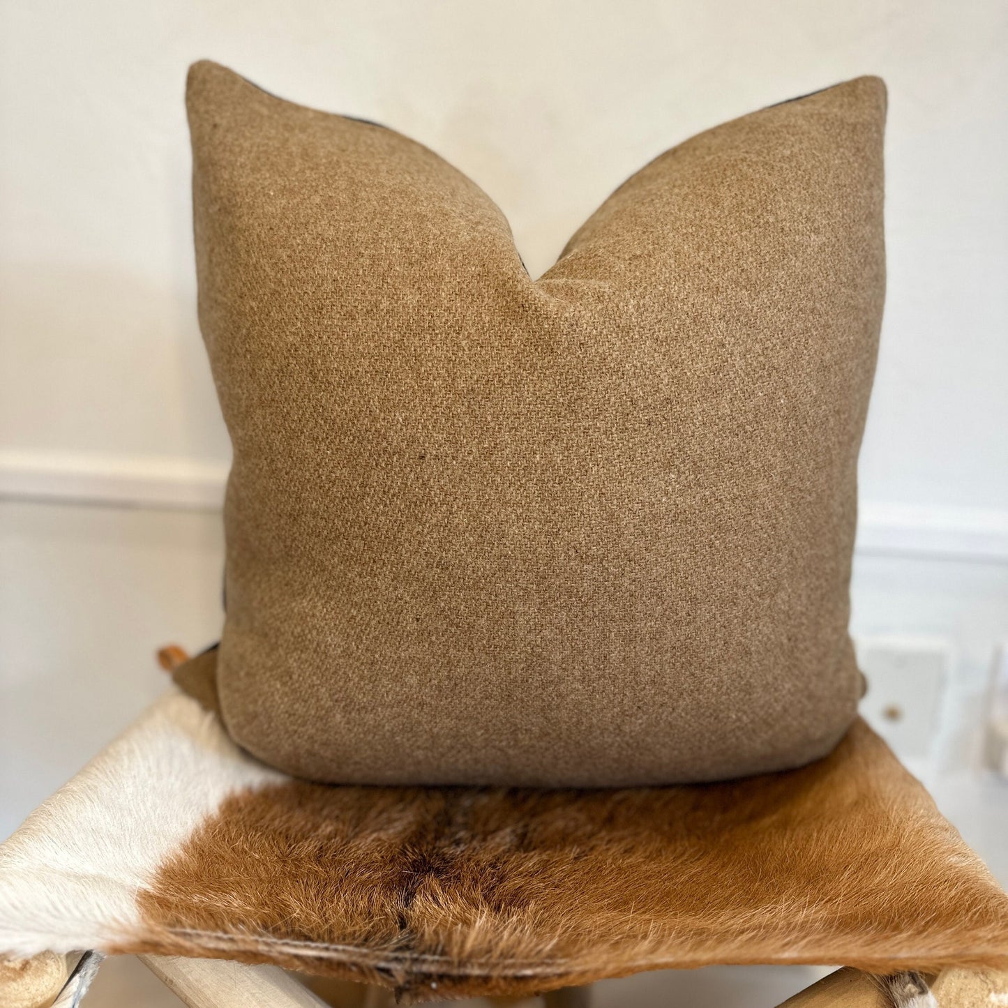 Kate Wool Pillow Cover – Camel Heather, Eco-Wise® Wool