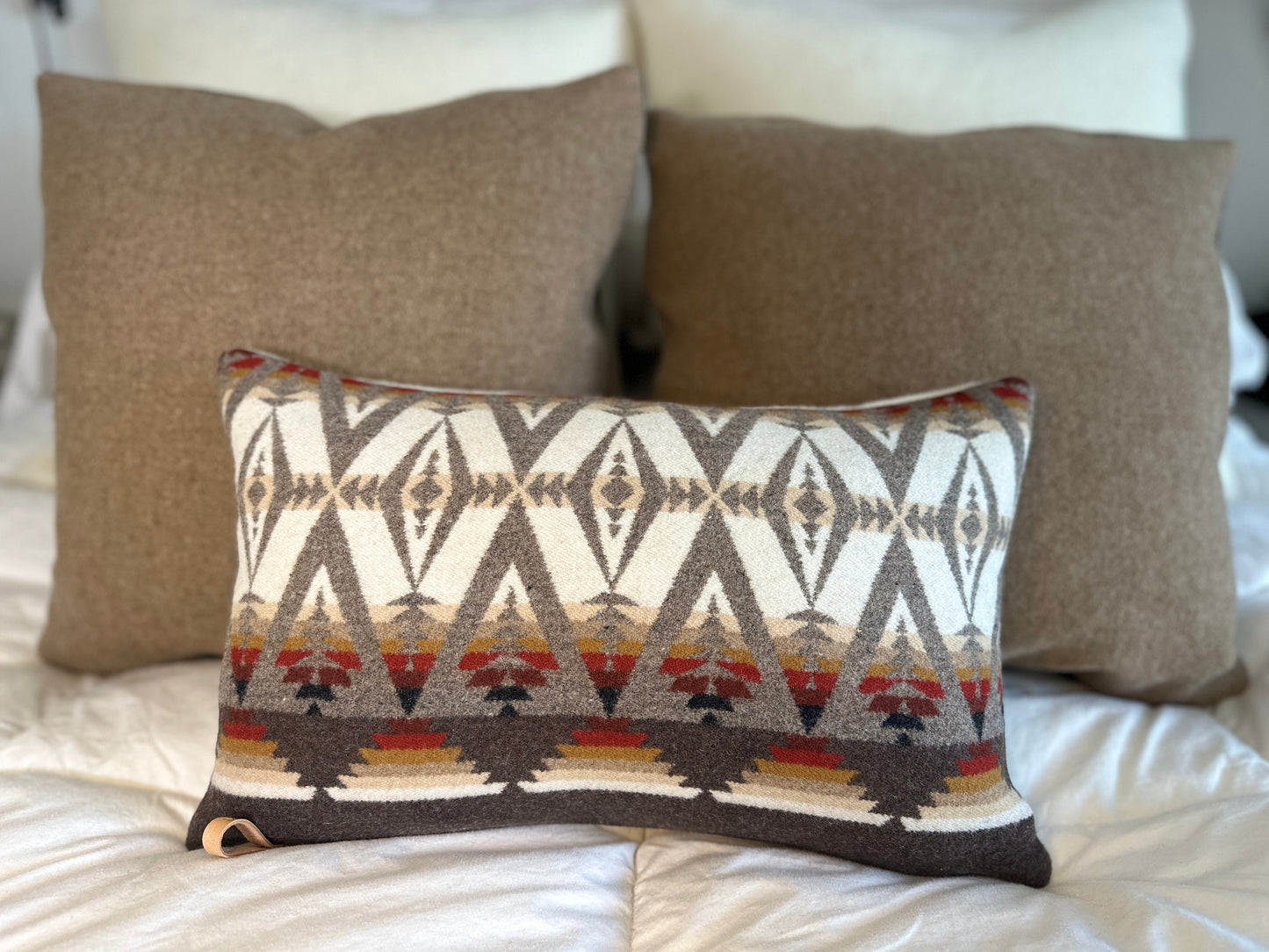 Pacific Crest Brown Wool Pillow Cover – Made-to-Order