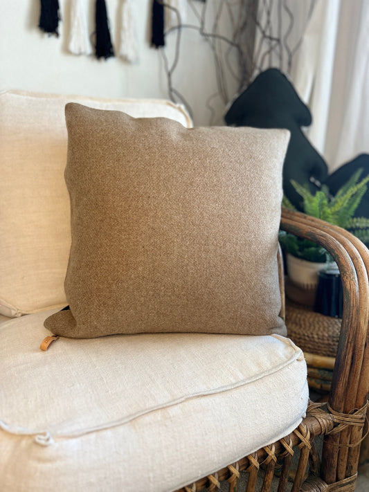 Kate Wool Pillow Cover – Camel Heather, Eco-Wise® Wool