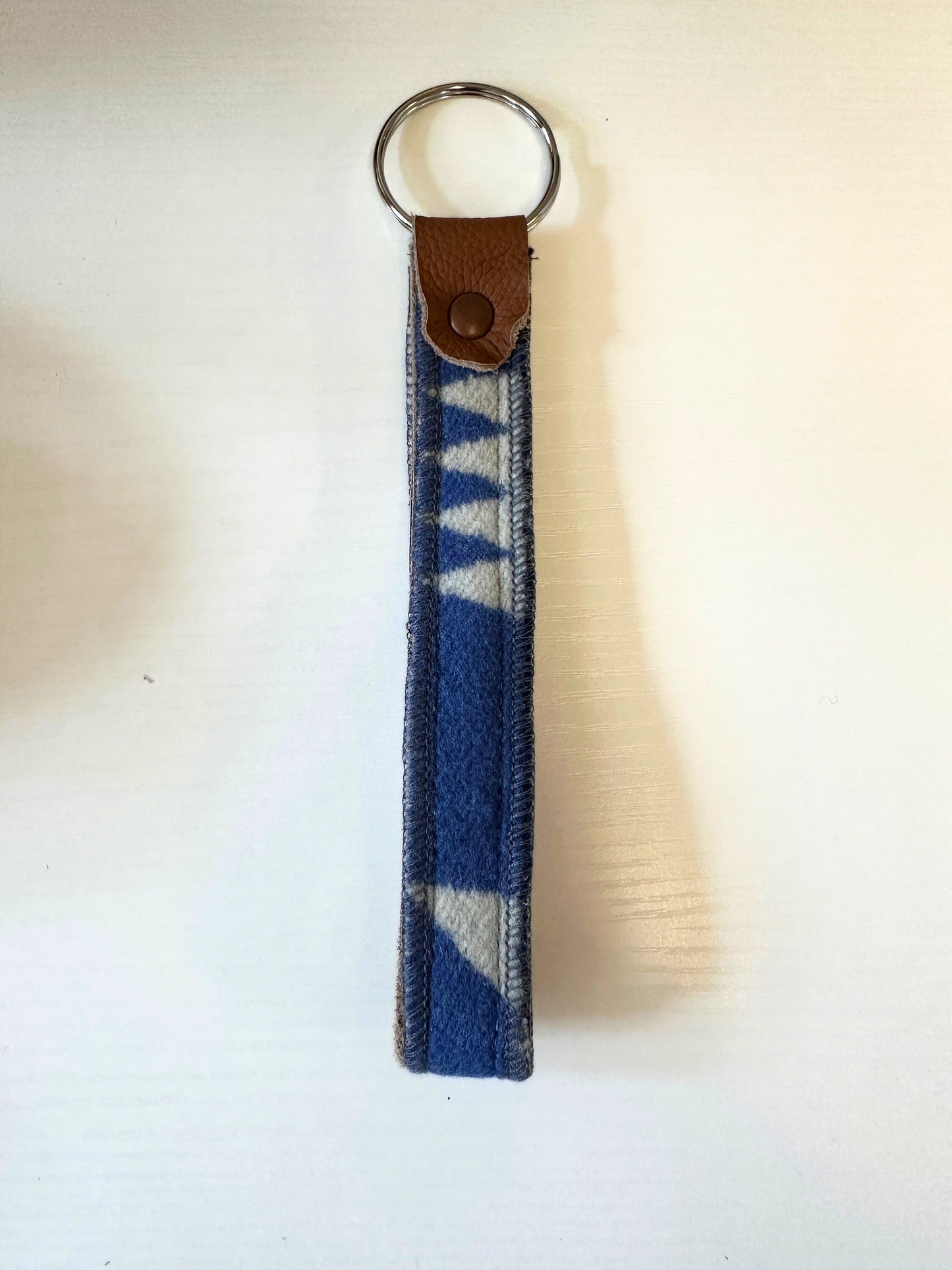 Southwestern Wool & Leather Key Fob Wristlet: Purse Organizer, Back-to-School Tribal Keychain Gift