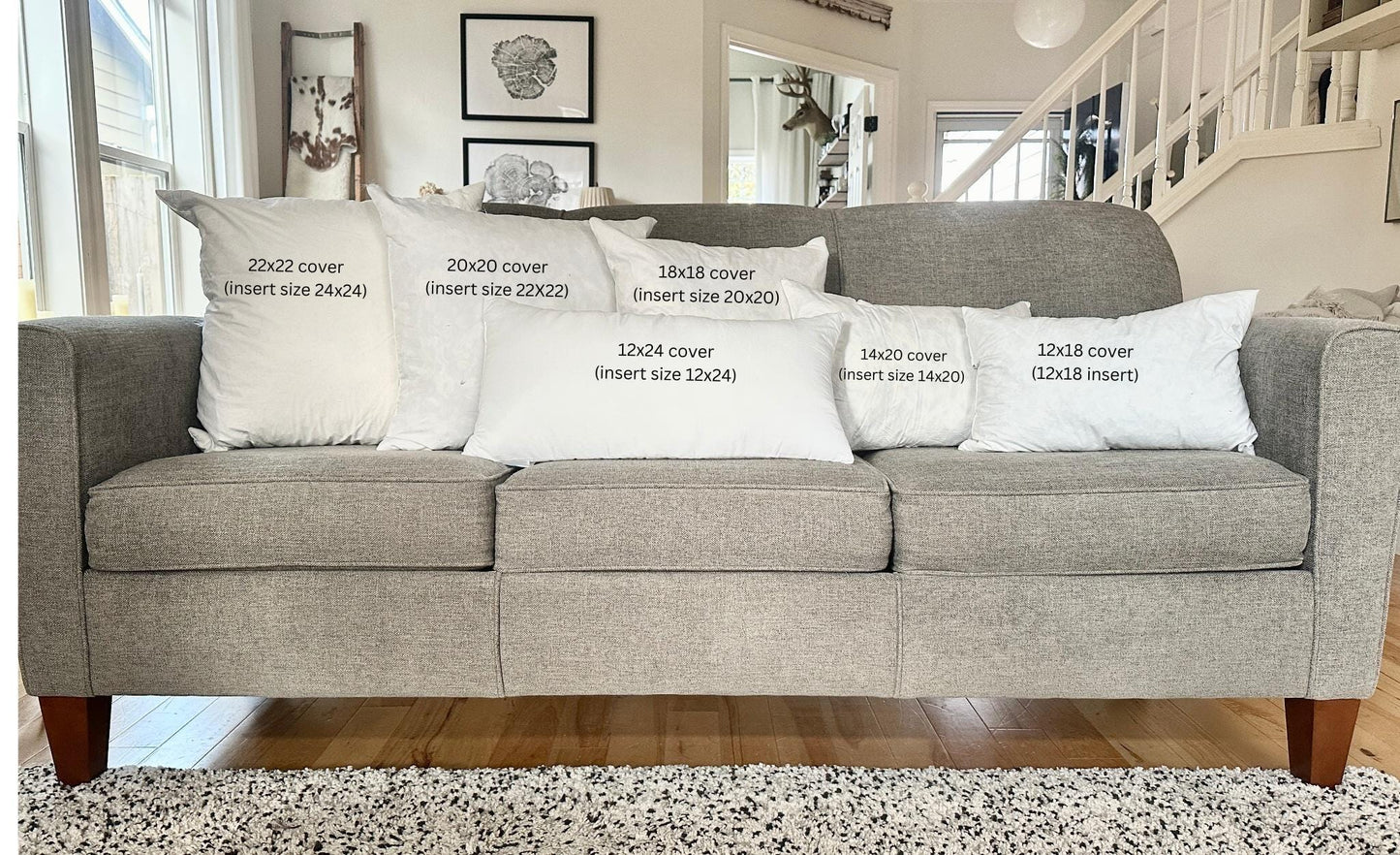 Leona Linen Pillow Cover in Greige – Sustainable Neutral Cushion, Made to Order
