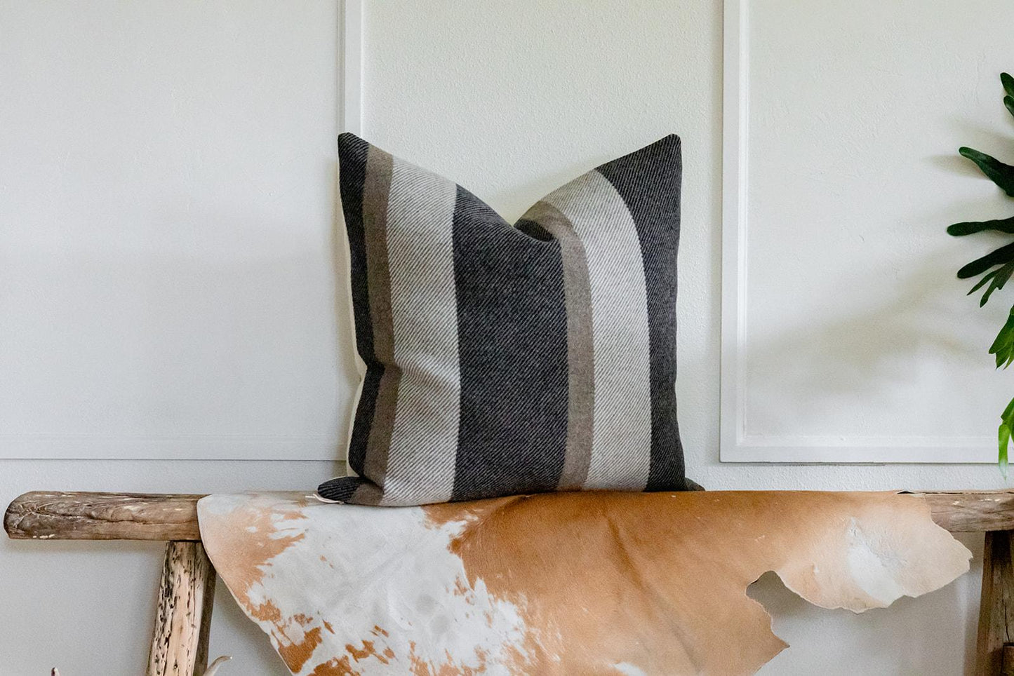 Midnight Navy Stripe Wool Pillow Cover – Washable Eco-Wise Wool