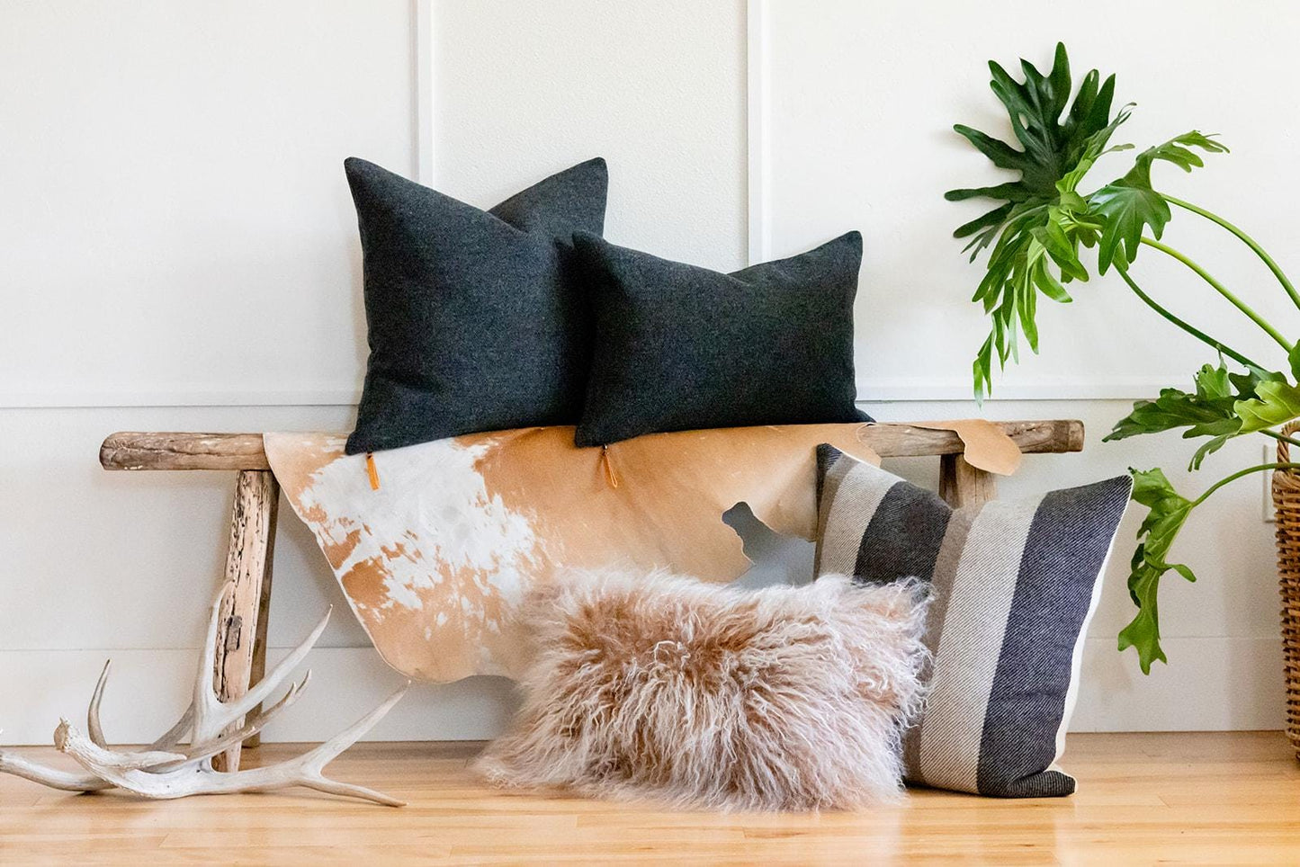 Charcoal Gray Wool Pillow Cover – Washable Eco-Wise Wool Cushion