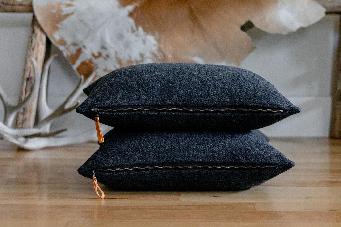 Charcoal Gray Wool Pillow Cover – Washable Pendleton® Eco-Wise Wool Cushion