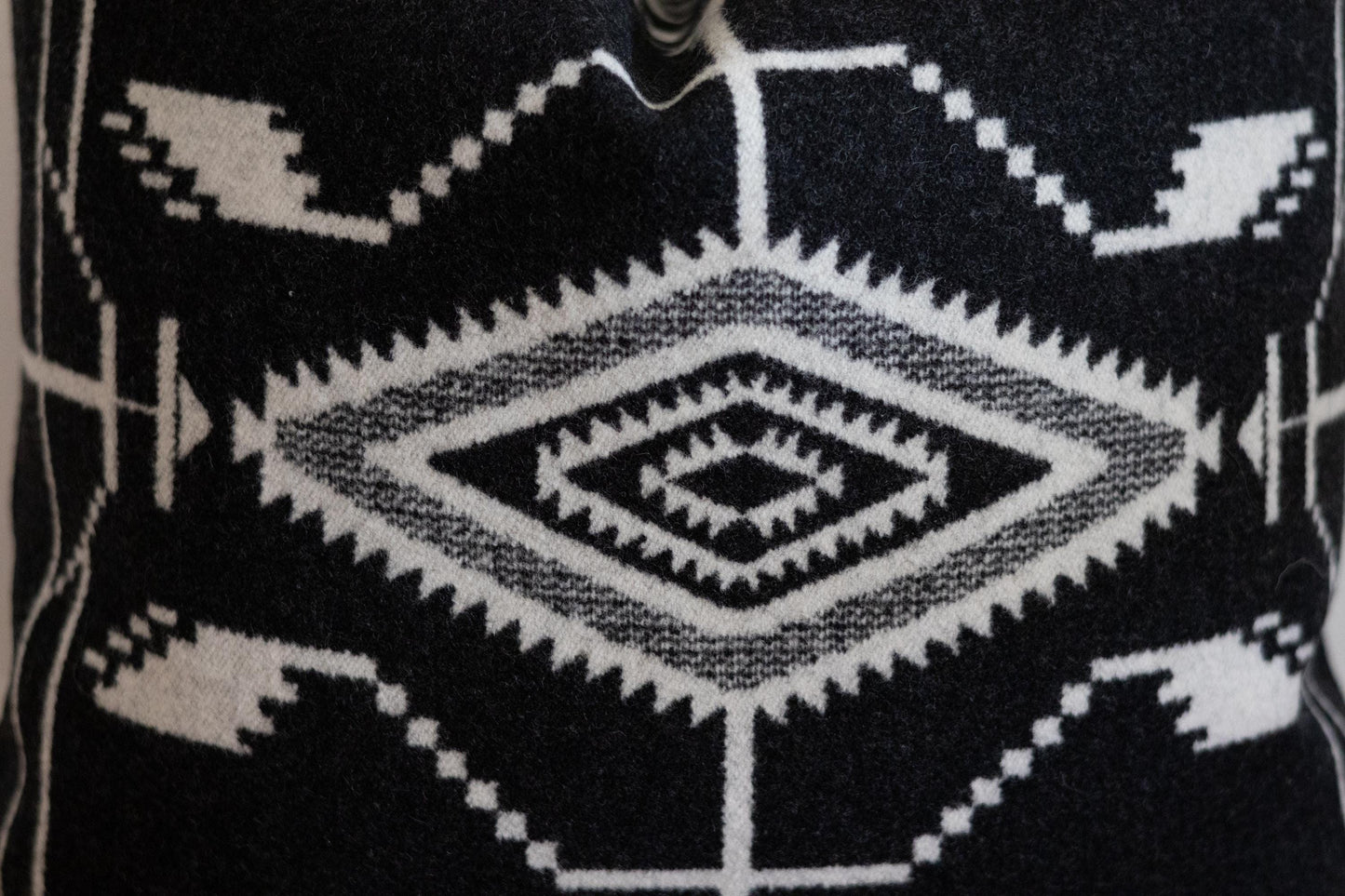 Black and white patterned fabric with geometric design