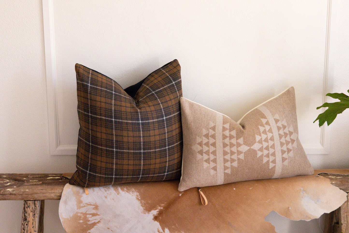 Cream & Tan Southwestern Wool Pillow Cover – Pendleton® Wool with Wool or Linen Backing