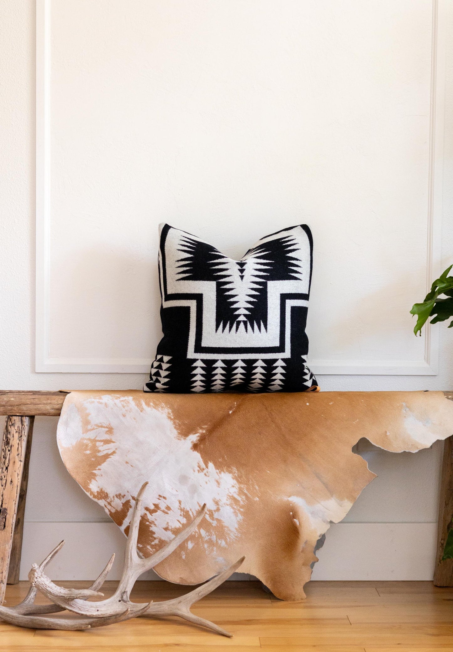 Walking Rock Pendleton® Wool Pillow Cover – Classic Black & White Design