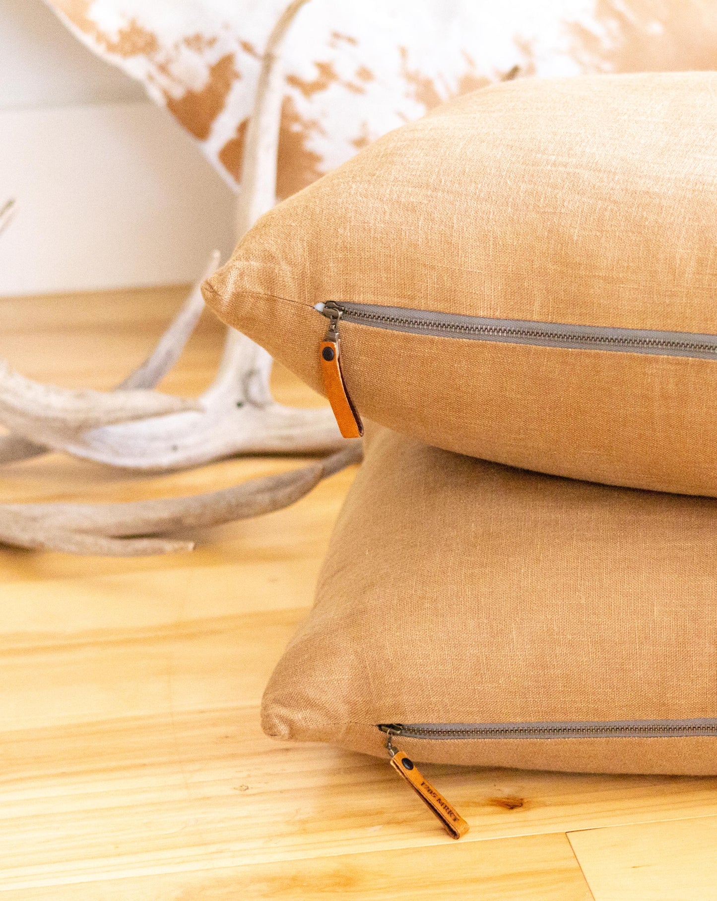 Ginger Copper Linen Pillow Cover – Made-to-Order, European Linen