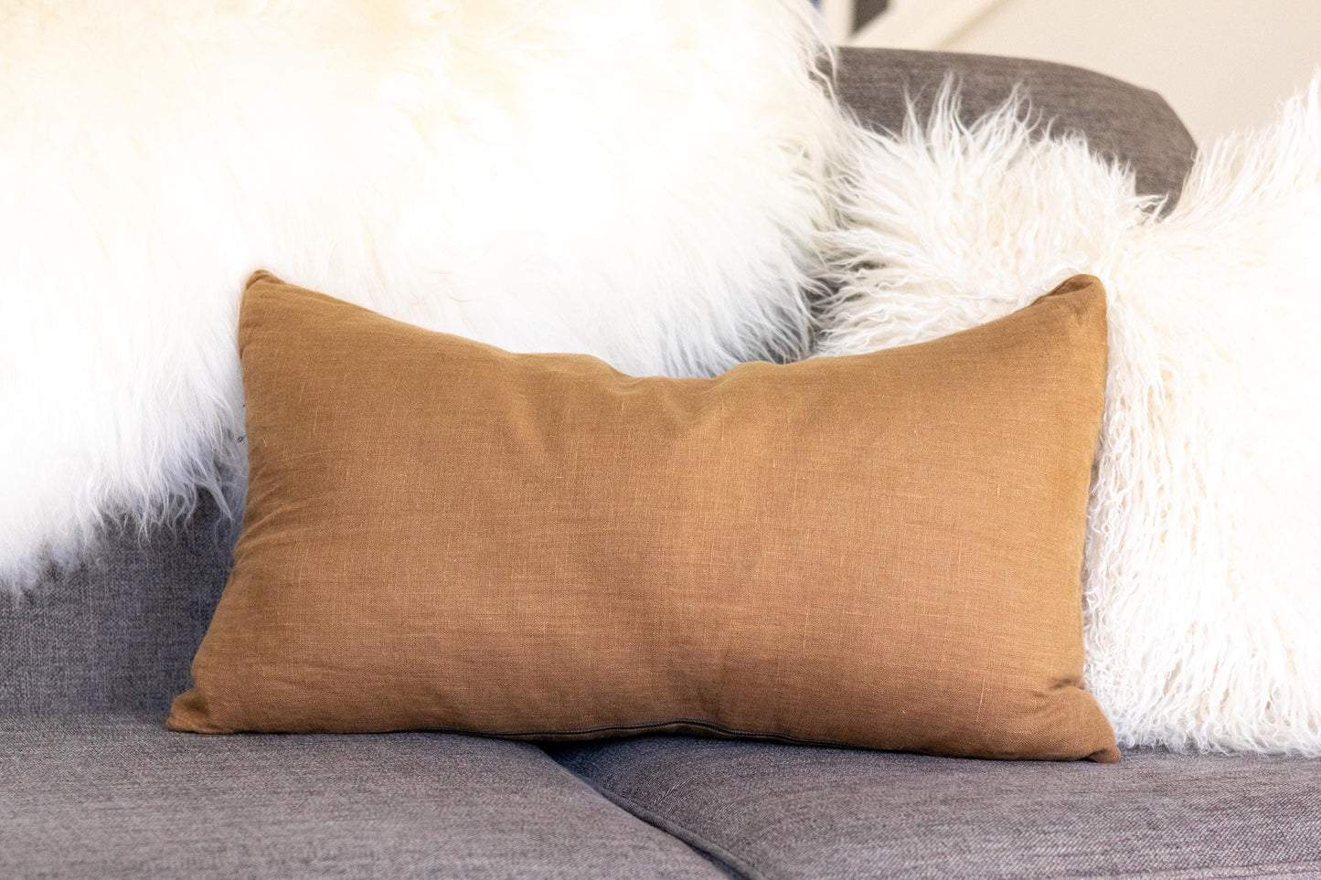 Ginger Copper Linen Pillow Cover – Made-to-Order, European Linen
