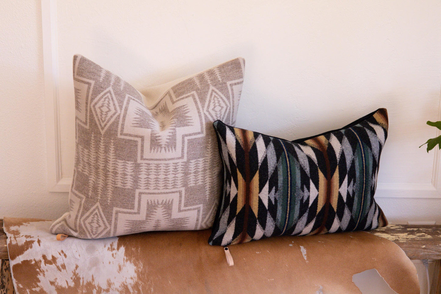 Harding Beige Wool Pillow Cover – Tonal Taupe & Beige Pattern
