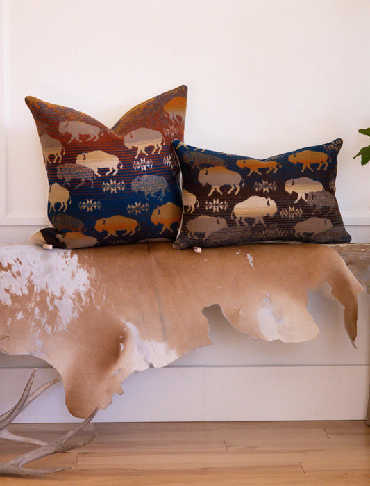 Heritage Buffalo Wool Pillow Cover – Brown | Made-to-Order