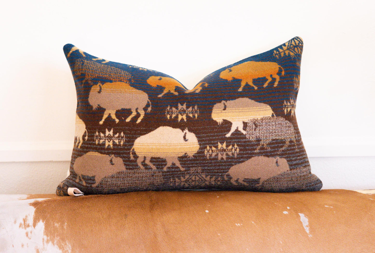 Heritage Buffalo Wool Pillow Cover – Brown | Made-to-Order
