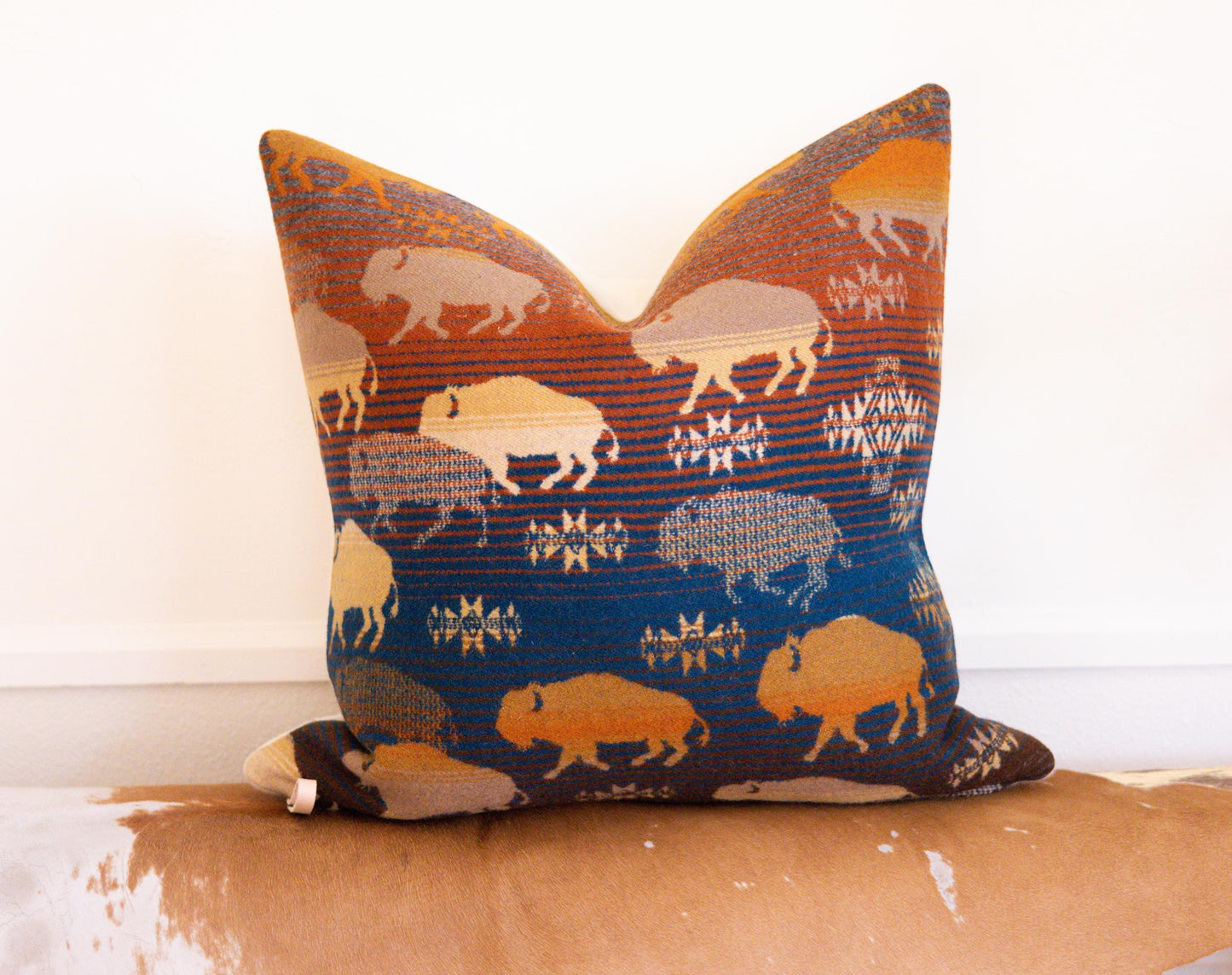 Heritage Buffalo Wool Pillow Cover – Brown | Made-to-Order