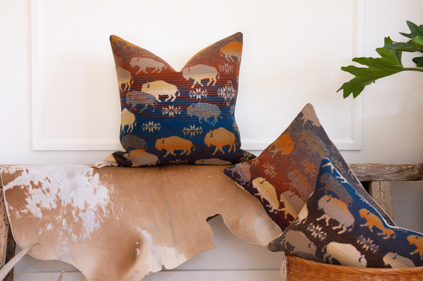 Heritage Buffalo Wool Pillow Cover – Brown | Made-to-Order