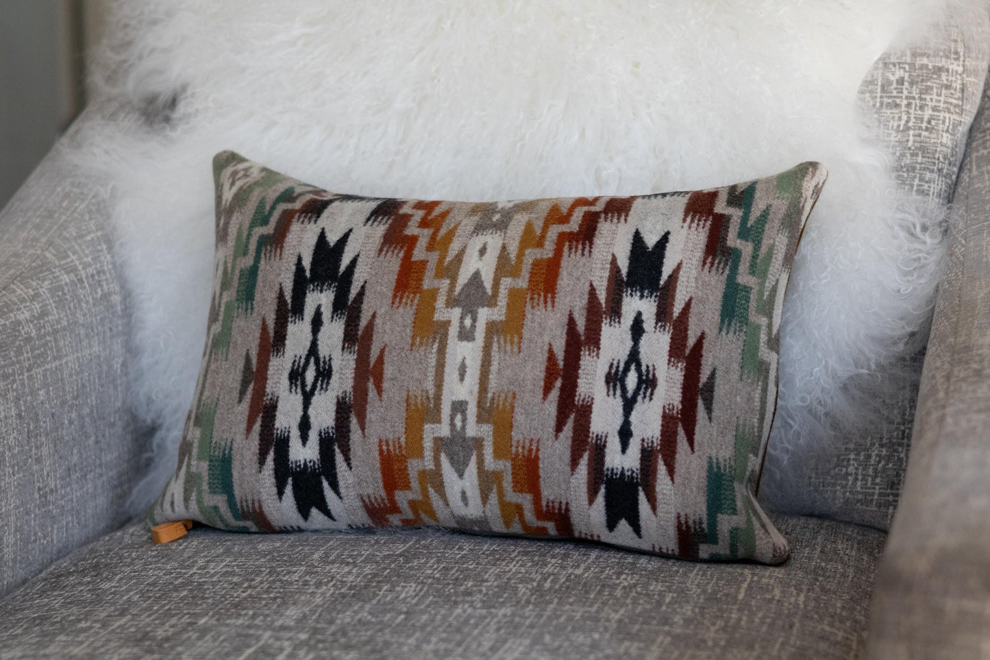 Mesilla Geometric Wool Pillow Cover – Southwestern Throw Accent Pillow