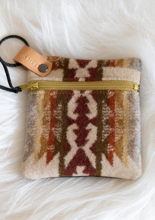 Handmade Wool Zippered Coin Purse: Southwestern Style