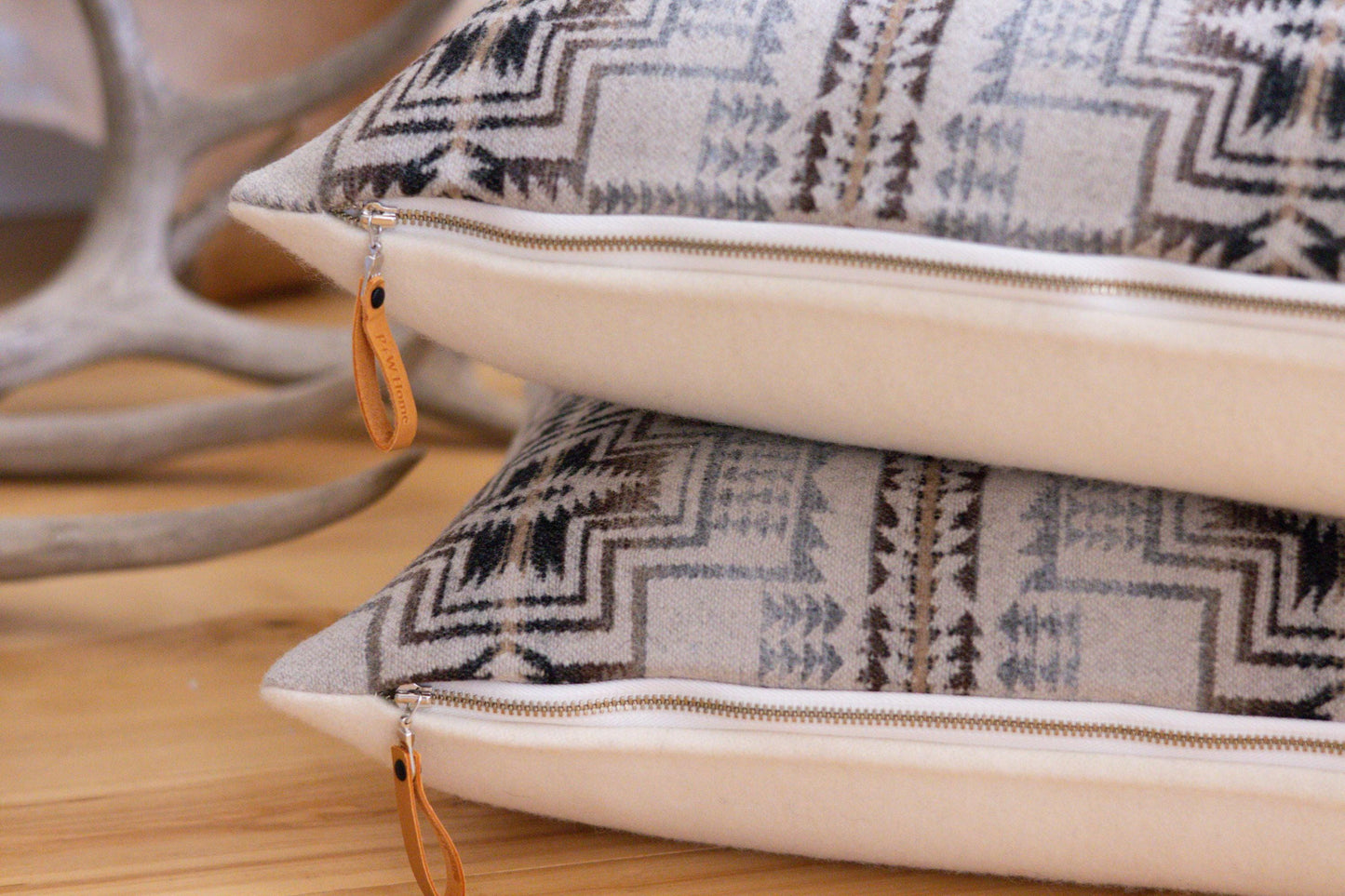Harding Star Wool Pillow Cover – Grey & Cream Pendleton® Pattern