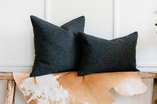 Charcoal Gray Wool Pillow Cover – Washable Pendleton® Eco-Wise Wool Cushion