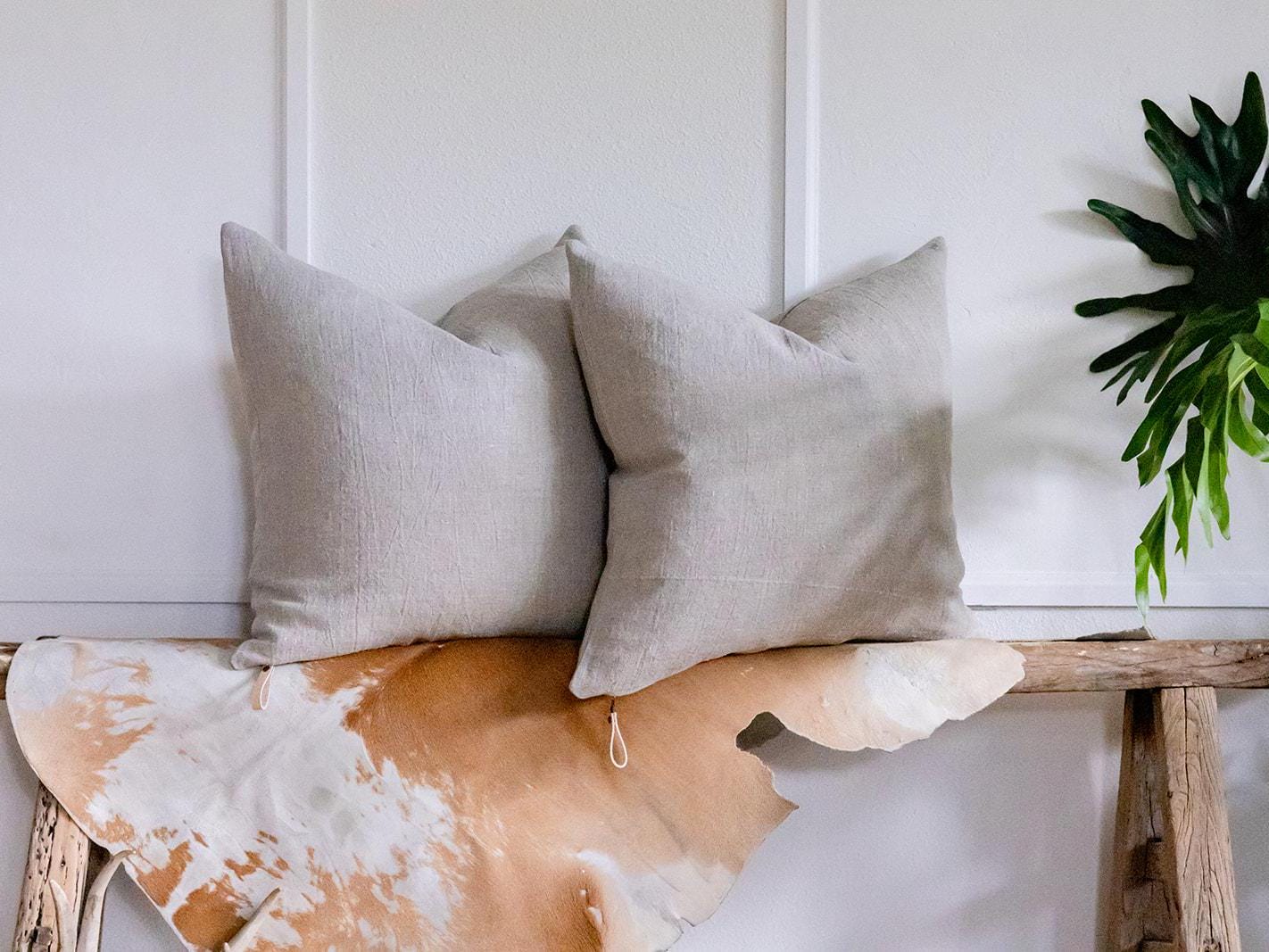 Greige Linen Pillow Cover – Made to Order | 100% European Linen