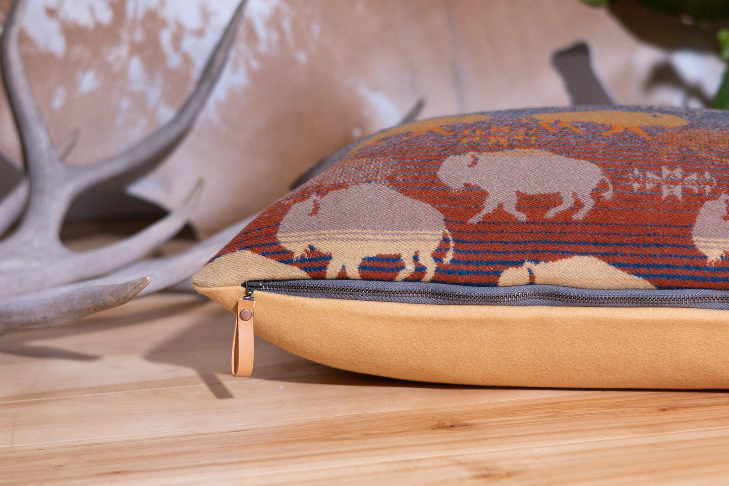 Heritage Buffalo Wool Pillow Cover – Brown | Made-to-Order