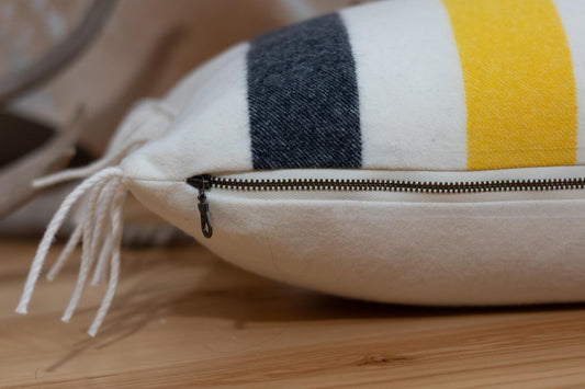 Glacier Stripe Merino Wool Pillow Cover 11x17 – Ready to Ship