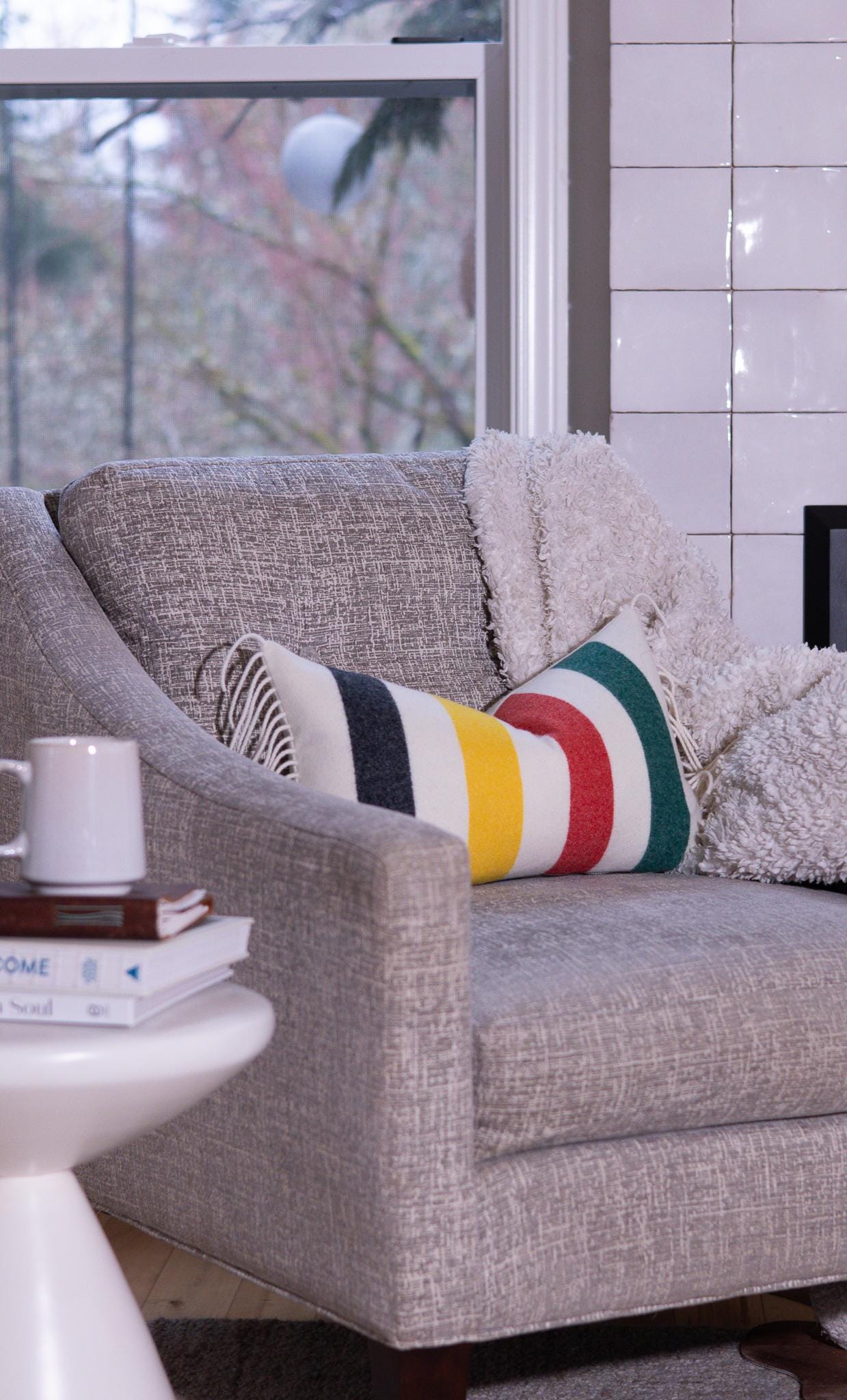 Glacier Stripe Merino Wool Pillow Cover 11x17 – Ready to Ship