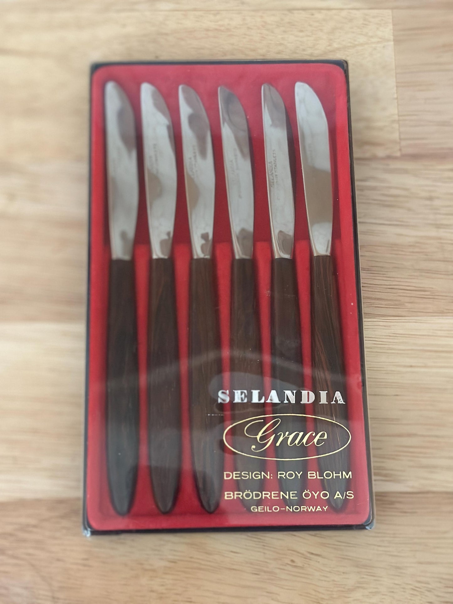 Vintage Roy Blohm Swedish Fruit Knives Set - MCM wood handled Kitchenware