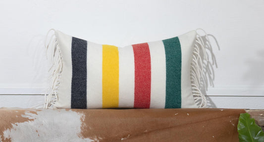 Glacier Stripe Merino Wool Pillow Cover 11x17 – Ready to Ship